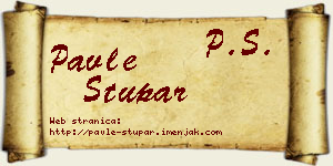 Pavle Stupar vizit kartica